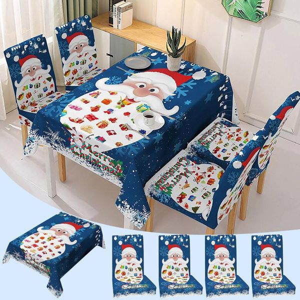 

chair covers christmas tablecloth print rectangle table cover set holiday party home decor dining tablecover seat oblong