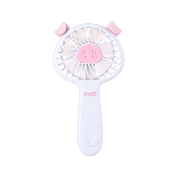 

electric fans 3 colors available usb handhold convenient summer cooling fan 1200mah battery ventilator cute pig style