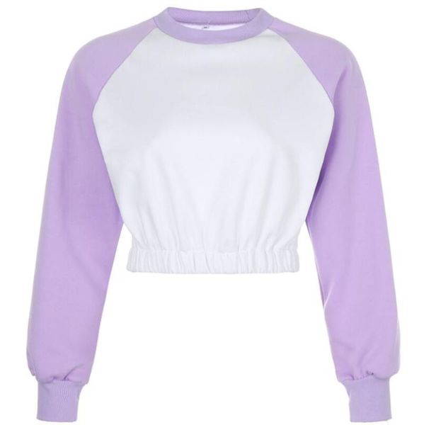 

women's hoodies & sweatshirts autumn and winter casual contrast color raglan loose sweatshirt, Black