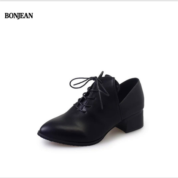 

ladies british vintage chunky street shoes 2021 autumn european style students with simple elegant and women's dress, Black