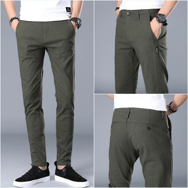 

men's pants 2021 spring and summer brand jacket casual jogging straight breathable trousers slim, Black