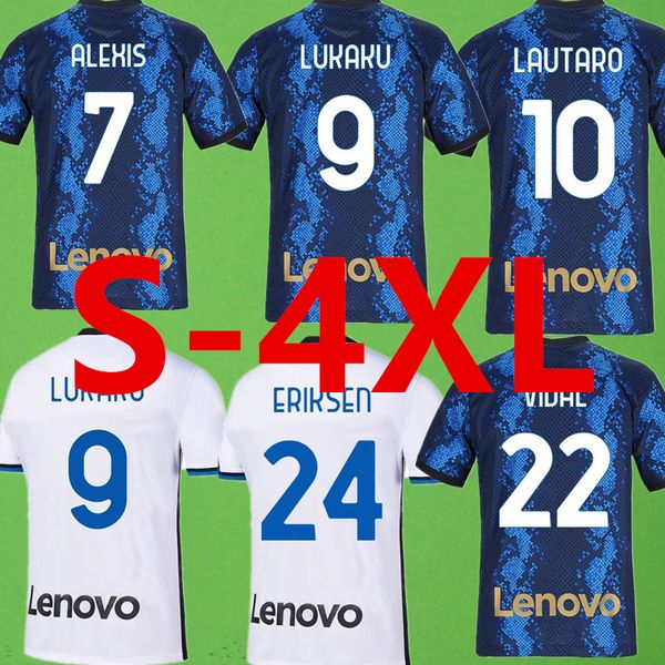 

21/22 lukaku milan vidal barella lautaro eriksen alexis hakimi 2122 football shirt 2021 2022 uniforms 4th fourth, Black;yellow