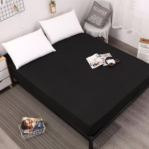 

sheets & sets 13 colors solid fitted bedsheet cotton polyester sheet full/queen/king modern fashion pure colored bed