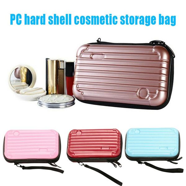 

hard shell storage cosmetic bag waterproof mini two zipper handbag jl bags & cases