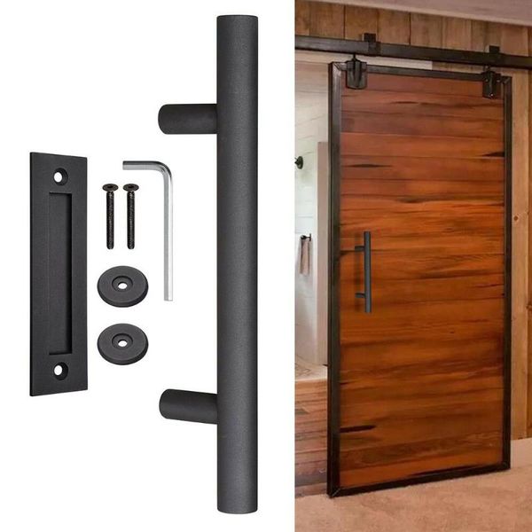 

handles & pulls 12" barn door handle stainless steel sliding flush pull wood gate furniture hardware for cabinet cupboard accessories