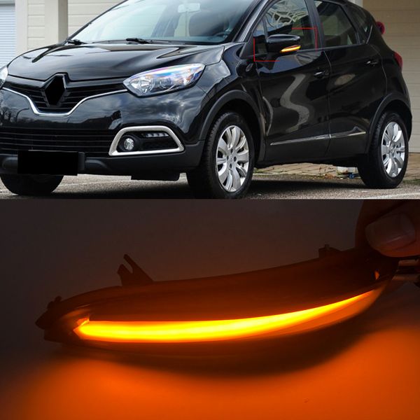 1Pair Auto Lighting Dinâmico Dinâmico LED Sinal Luz Luz Lateral Espelho Espelho Indicador para Renault Clio IV MK4 Captur J87