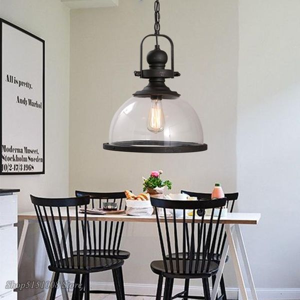 

pendant lamps vintage iron led lights loft industrial kitchen hanging lamp for dining room decor home light fixtures glass lampshade