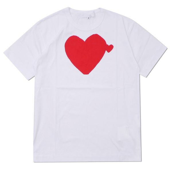 

2021 play t shirt #c023 off summer fashion designers mens women tees harajuku luxury stylist heart pattern white tshirts cdg casual clothing, White;black