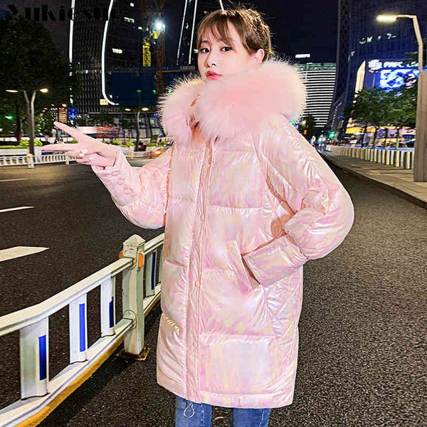 

winter jacket women fashion women's park cotton padded thicken warm outwear female casual plus size overcoat parkas 210518, Black