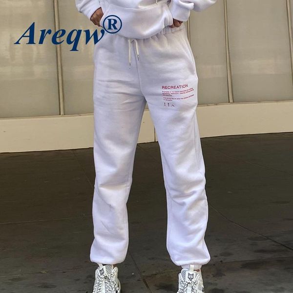 

spring and autumn printed sweatpants elastic lace-up letter pants women's & capris, Black;white