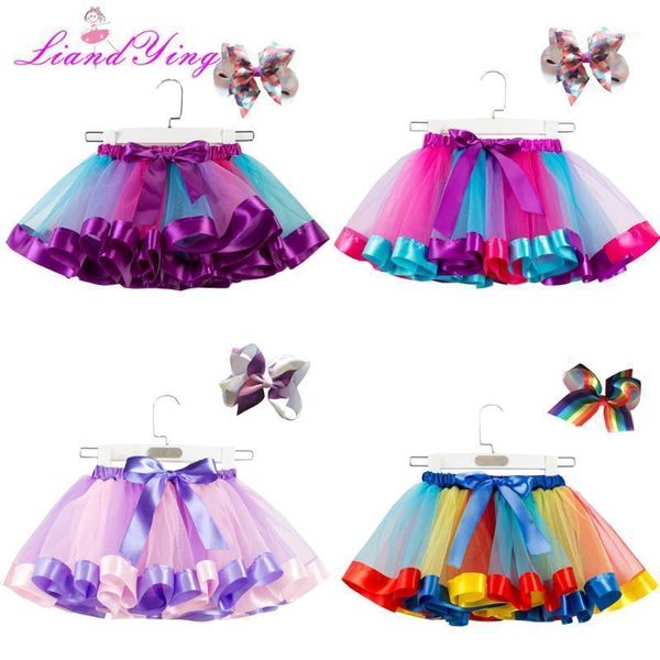

skirts rainbow tutu skirt with hairband handmade halloween colorful girl dance baby birthday gift1, Blue