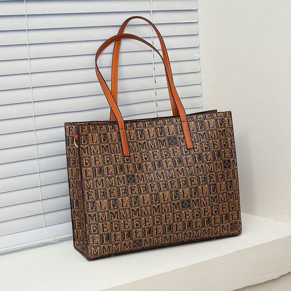 

shopping autumn and winter live broadcast letter fashion women shoulder bag 2021 new large capacity commuter bag anti-scratch fabric big bag