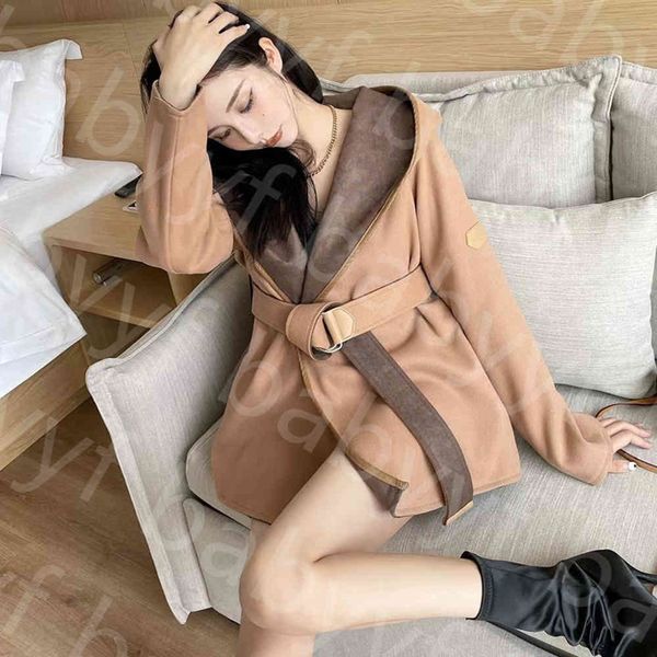 

new women jacket designer trench coats windbreaker fashion hooded letters style with belt slim lady outfit jackets large size khaki88985, Tan;black