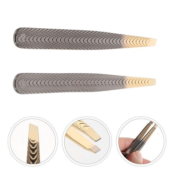 

eyebrow tools & stencils 2pcs tweezers set with travel case daily beauty for hair removal