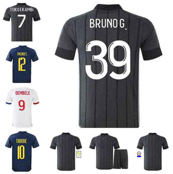 

soccer jersey2021emphis aouar dembele kadewere dubois cherki bruno g. 20/21 home away high-quality + children's suit, Black;yellow