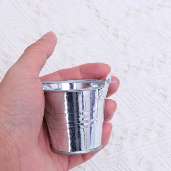 

24pcs tinplate mini metal bucket flower pots home decoration small iron balcony planters deskdecor for buckets