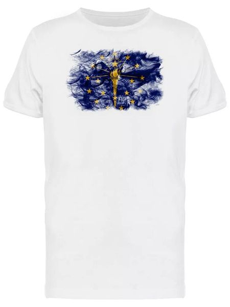 

indiana smoky flag men's tee -image by shutterstock, White;black