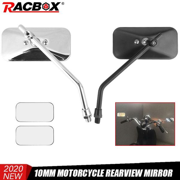 

motorcycle mirrors rearview side mirror 10mm square round modified plated universal motorbike black for moto
