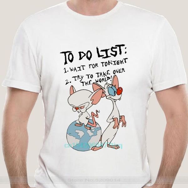 

men's t-shirts cotton tshirt men summer fashion t-shirt euro size pinky and the brain shirt cartoon usa em1, White;black