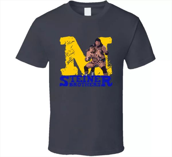 

wrestling tee steiner brothers team sport champions retro vintage t shirt new, White;black