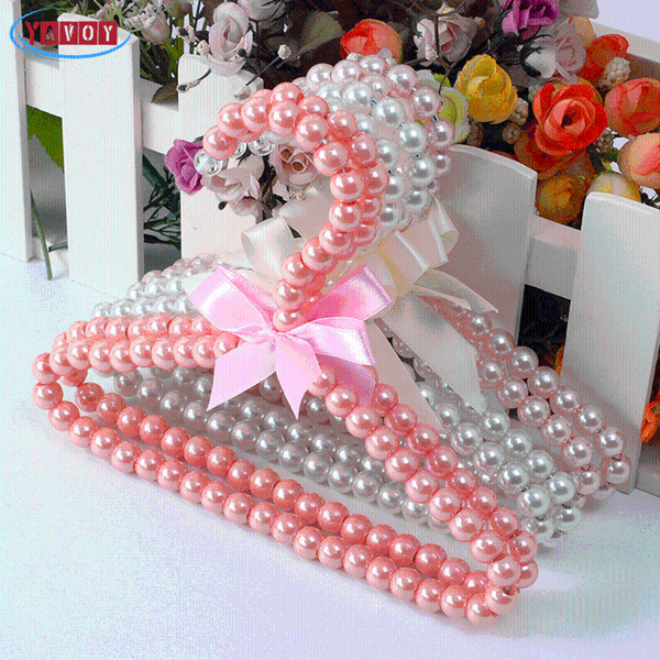 

dog apparel 5 pack pearl beads metal elegant rosette premium clothes hangers for kids children pet supplies ultra slim space saving