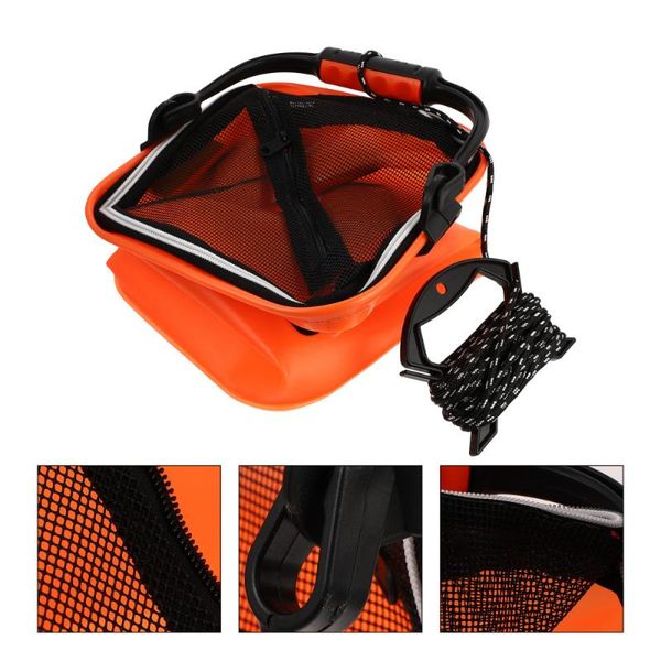 

foldable bucket fishing supply portable water pail for boating buckets