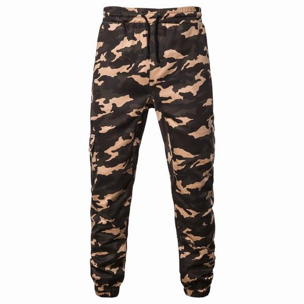 

men's pants men camouflage jogger trouser outdoor military casual streetwear pockets sweatpants loose jogging drawstring clothing, Black