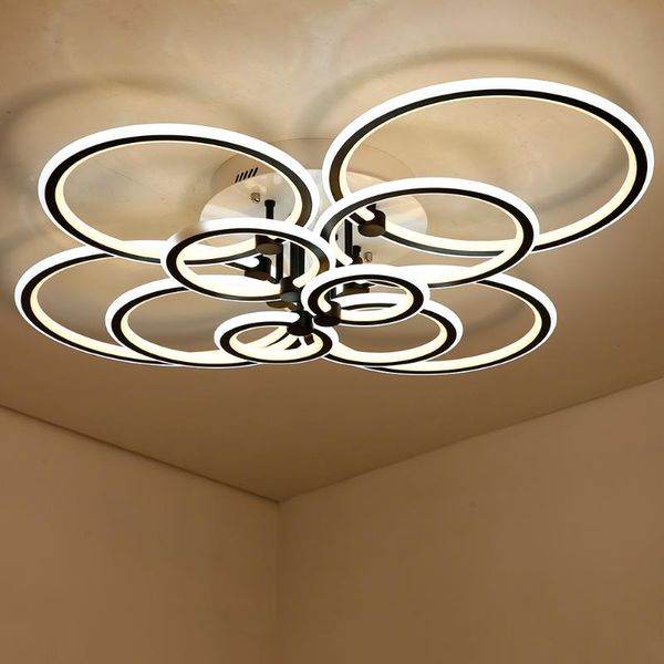 

gleam double glow circel rings living room bedroom led chandelier high brightness aluminum modern ceiling chandeliers