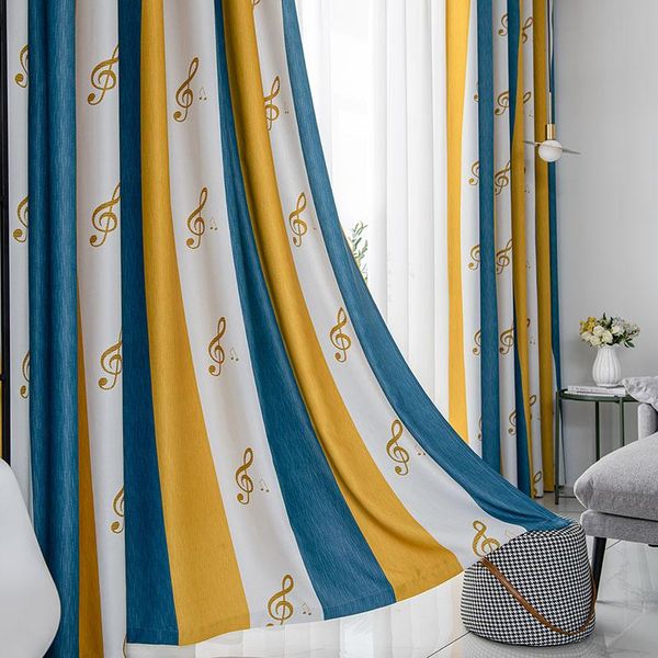 

curtain & drapes linen blackout curtains deer and musical note printed for living room bedroom luxury window treatment cortinas