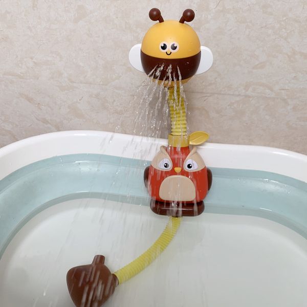 

baby bath toys children's bathroom swimming shower cartoon owl little bee watering electric toy
