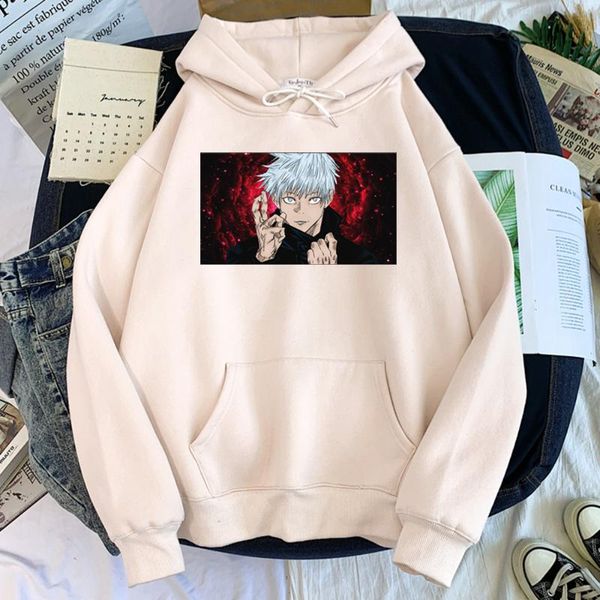 

men's hoodies & sweatshirts men anime jujutsu kaisen gojo satoru field expansion printed long-sleeved male o-neck oversize sweatshirt a, Black