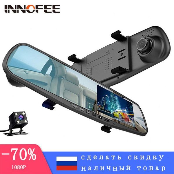 

car rear view cameras& parking sensors 4.3 inch mirror fhd 1080p dvr dashcam video recorder dual lens night vision g-sensor auto registrator