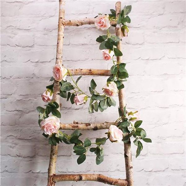 

party decoration 2m home decor flower vine wall ornament wedding table accessory artificial pink garland fake wreath