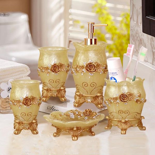 

european resin wash kit bathroom supplies set toothbrush holder mouthwash cup decoration accessories wedding gift bath accessory