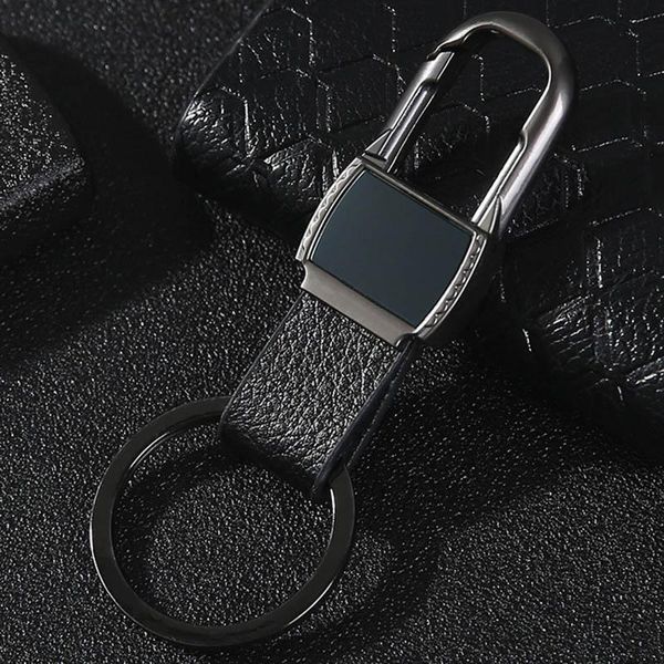 

keychains metal leather keyrings key chains for men car accessories business ring holder trinket pendant innovative gift d0335, Silver