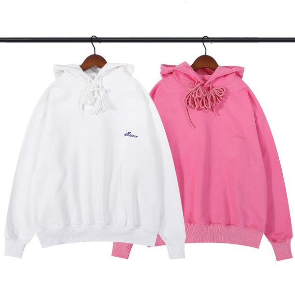 

men's hoodies & sweatshirts 9 colors fleece long rope we11done hoodie men women 1:1 high-quality welldone velvet pullovers hooded, Black