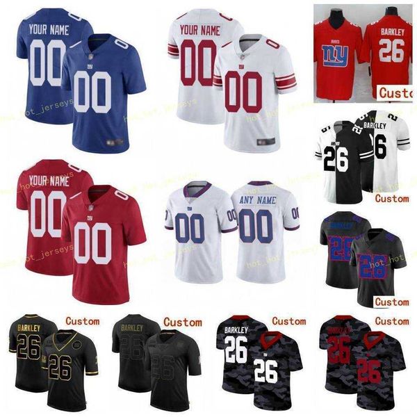 

8 daniei jones new yolk glant custom men women kid football jersey 26 saquon barkley 87 sterling shepard jabrill peppers xavier mckinney, Black;red