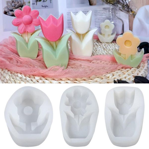 

craft tools sell small flower aroma candle silicone mold diy simple tulip