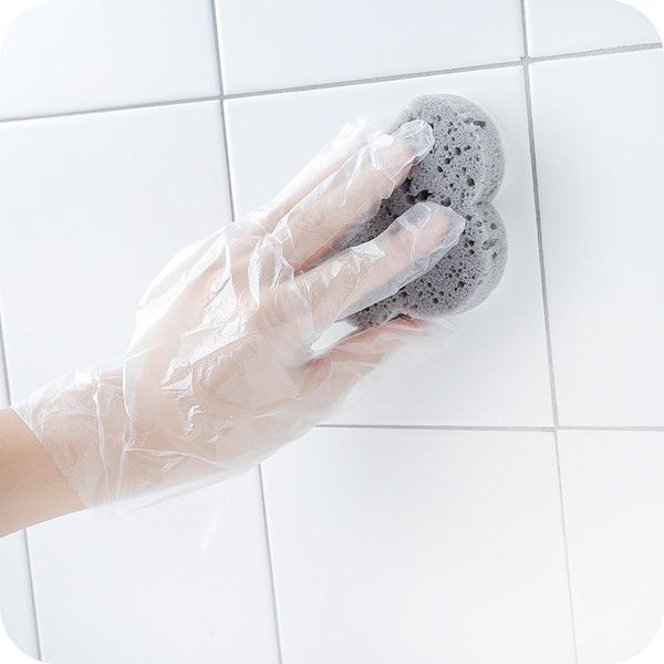 

disposable gloves 100pcs clear pe household cleaning film glove kitchen accessories fruit vegetable bbq dining guant t0002