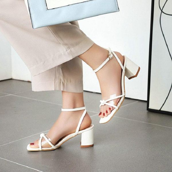 

dress shoes sianie tianie 2021 pvc transparent clear chunky high heels sandals woman summer white silver plus size 48 46 women, Black
