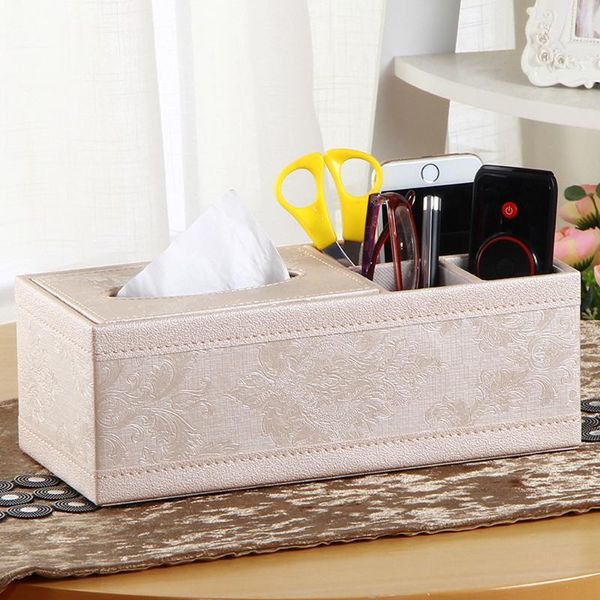 

tissue boxes & napkins creative pu leather multifuntional box cover napkin holder remote control storage desk organizer