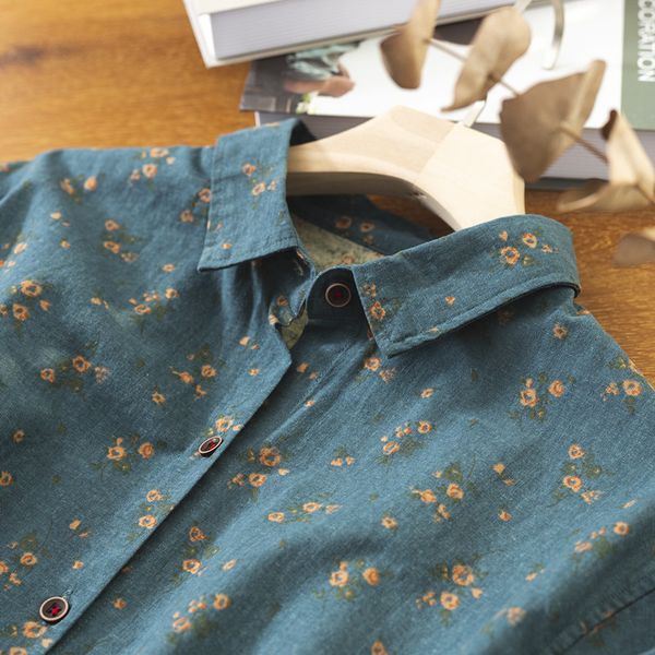 

women's blouses & shirts lamtrip unique hopeful spring full flowers sea print long sleeve cotton shirt blouse 2021 qtv0, White