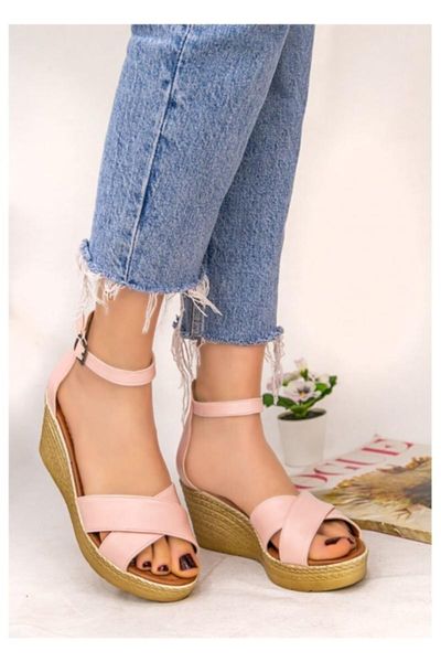 

sandals women powder skin wedges, Black