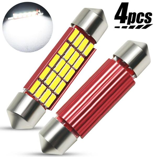 

emergency lights 4014 20smd 41mm led light 4pcs accessories bulbs c5w canbus white car dc9v-30v dome door festoon