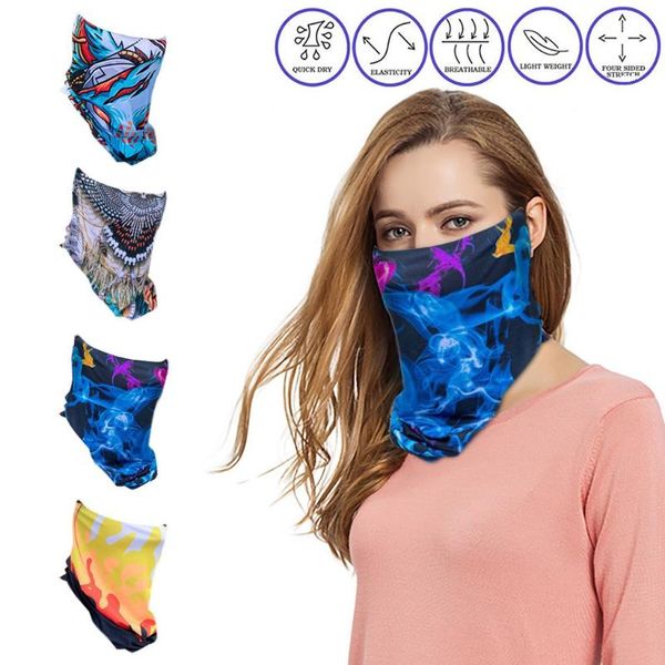 

face bandana neck gaiter scarf ear loops balaclava fashion headband multifunctional sep 10th cycling caps & masks, Black