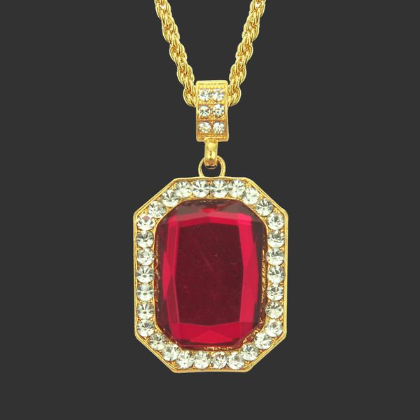 

amulet neck pendants hip hop square pendant necklace fashion diamond, Silver