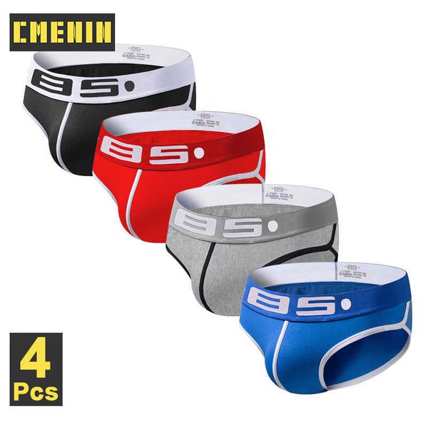 CMENIN 4PCS / Лот сексуальное нижнее белье Мужские трусы CUECAS Мужчины бикини Slip Homme Man Products Краткая мужская сумка Гей стиль 210707