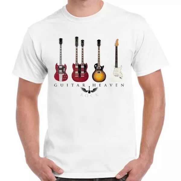 

guitar heaven rock funny cool gift men women retro t shirt 2458, White;black