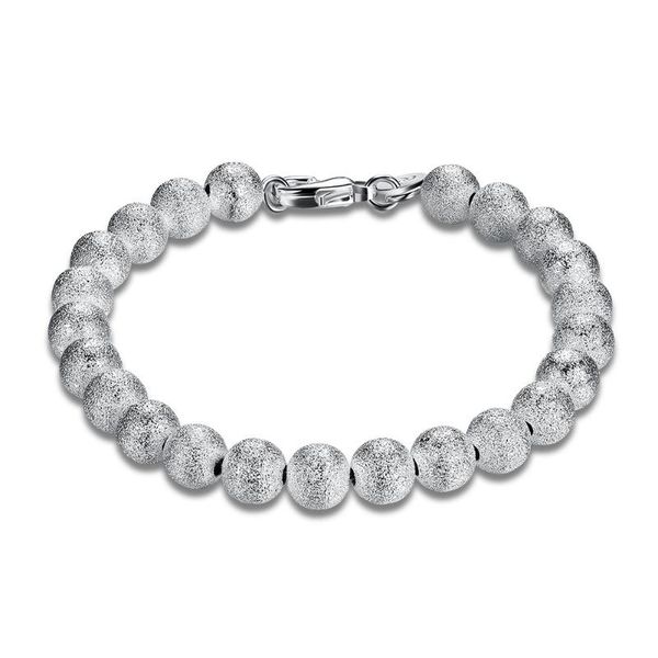 

charm bracelets fashion popcorn silver bracelet scrub ball 925 romantic jewelry wholesale, Golden;silver