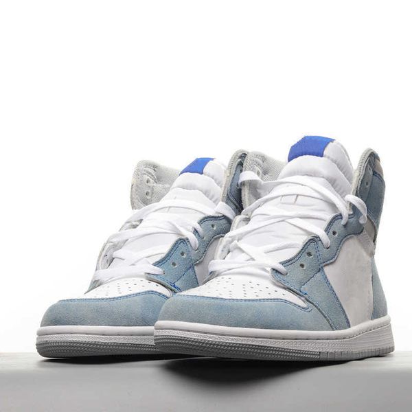 

1 og hyper royal basketball shoes men women trainers sneakers university blue black gold light smoke sport chaussures with boxcudd